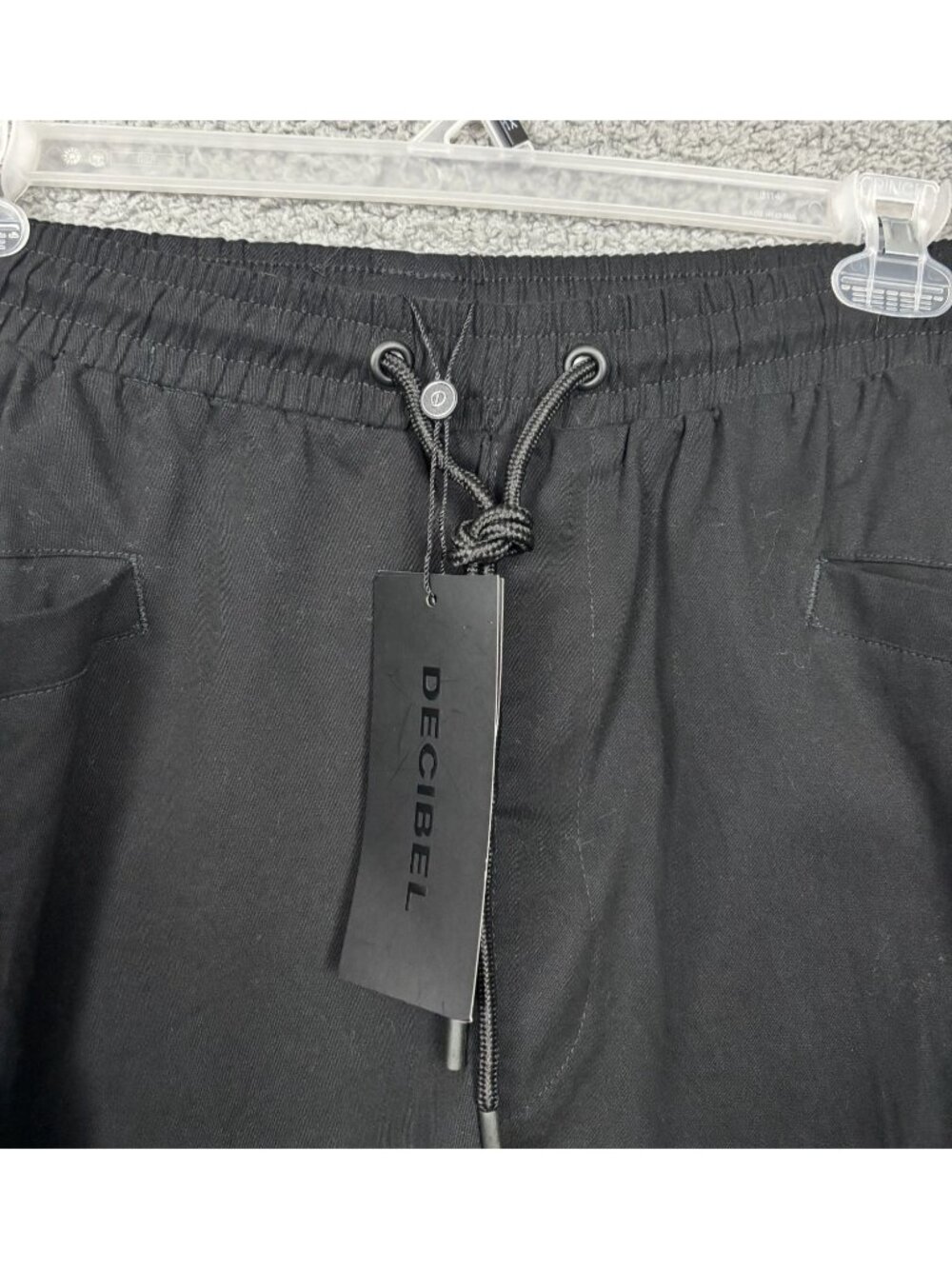 Decibel Mens Black Cargo Shorts Drawstring Waist & Zipper Pockets size XXL NWT's - Picture 4 of 8